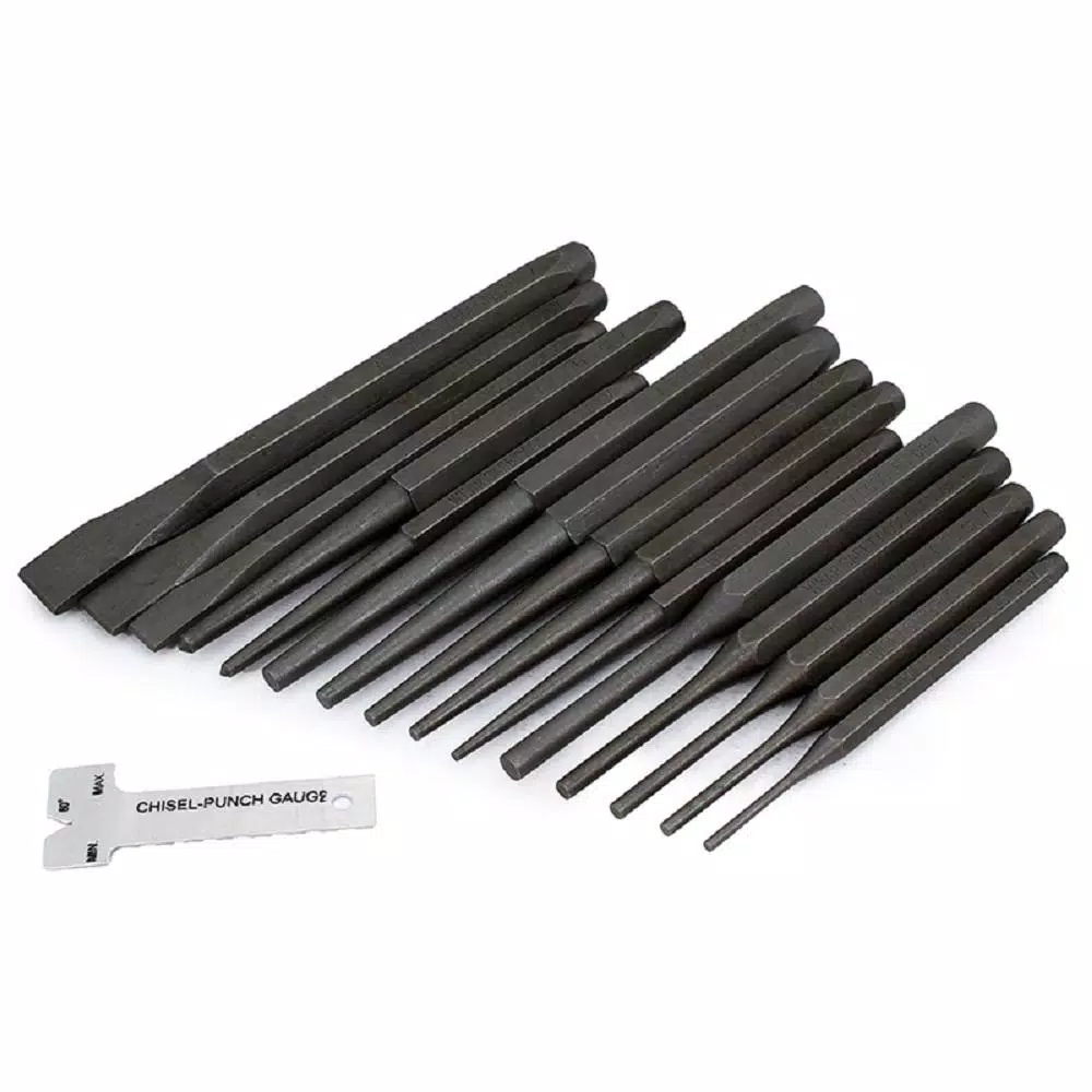 Stark 16-Piece Industrial Punch and Chisel Set with Black Oxide Finish