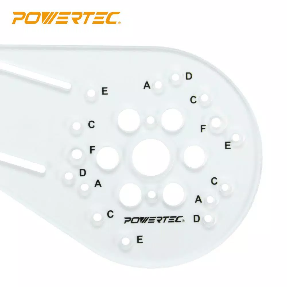 POWERTEC Universal Router Plate with Reversible Fence Kit for Edge Routing and Template Work