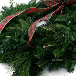 VAN ZYVERDEN 24 in. Live Fresh Cut Blue Ridge Mountain Mixed Christmas Wreath with Bow thumbnail 2