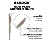 Milwaukee SDS-Plus SLEDGE 3/8 in. x 8 in. Steel Mortar Knife Chisel Bit thumbnail 3