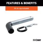 CURT Forged Steel Ball Mount, 2 in. Shank, 2 in. Drop, 15,000 lbs. Capacity, 2-5/16 in. Ball thumbnail 7