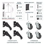 POWERTEC Workbench Casters with Quick-Release Plates, 4-Set Mobility Kit thumbnail 5