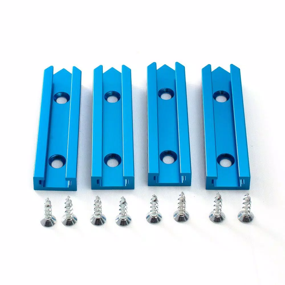 POWERTEC T-Track Intersection Kit with Wood Screws, 4-Piece Anodized Aluminum Set