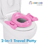 Babyloo 2-in-1 Portable Travel Potty for Toddlers with Collapsible Legs and Travel Bag - Pink thumbnail 2