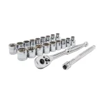 GEARWRENCH 20-Piece 3/8 in. Drive SAE/Metric 12-Point Ratchet and Socket Set thumbnail 1