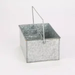 Mind Reader Silver Galvanized Steel Utensil Caddy - 3 Compartment Flatware & Condiment Organizer thumbnail 4