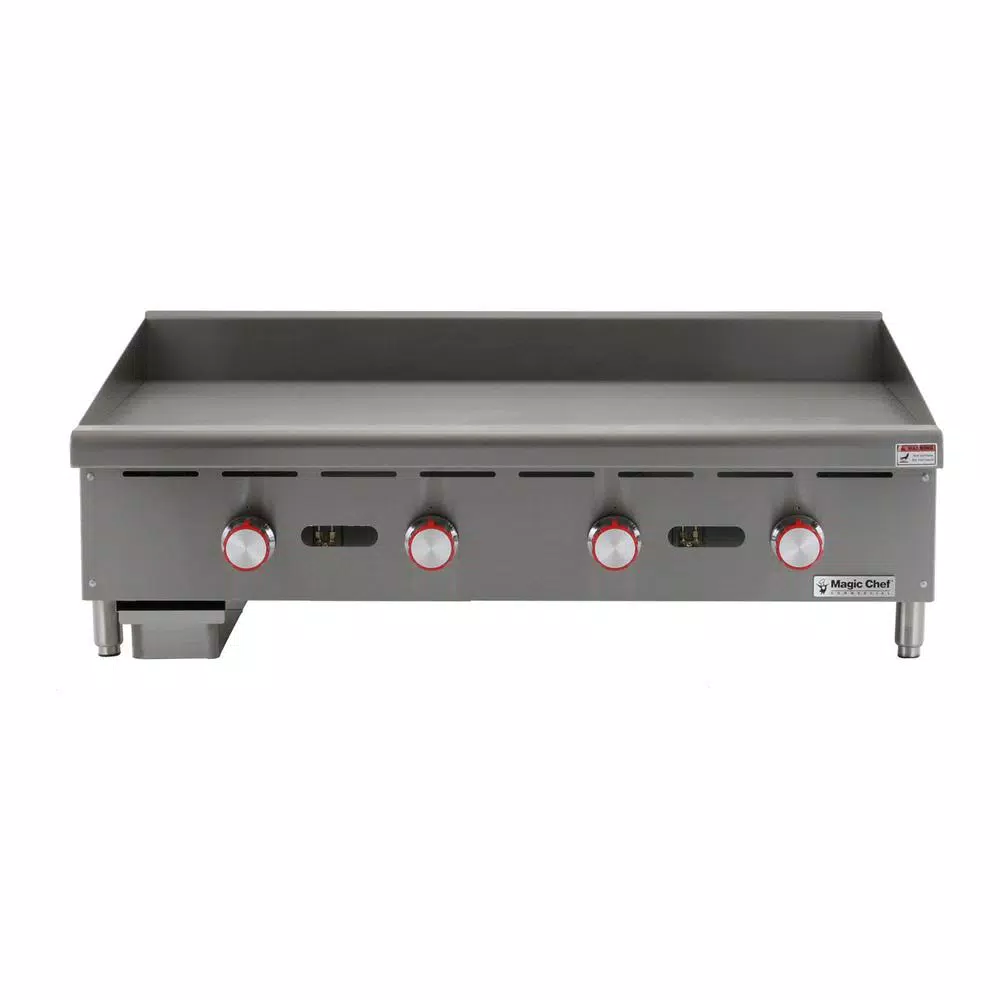 Magic Chef 48 in. Natural Gas Commercial Countertop Griddle, Stainless Steel