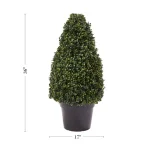 Pure Garden 36 in. Artificial Boxwood Tower Style Topiary with Pot thumbnail 2
