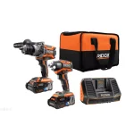 RIDGID 18V OCTANE Brushless Cordless 2-Tool Combo Kit with Hammer Drill & Impact Driver thumbnail 1