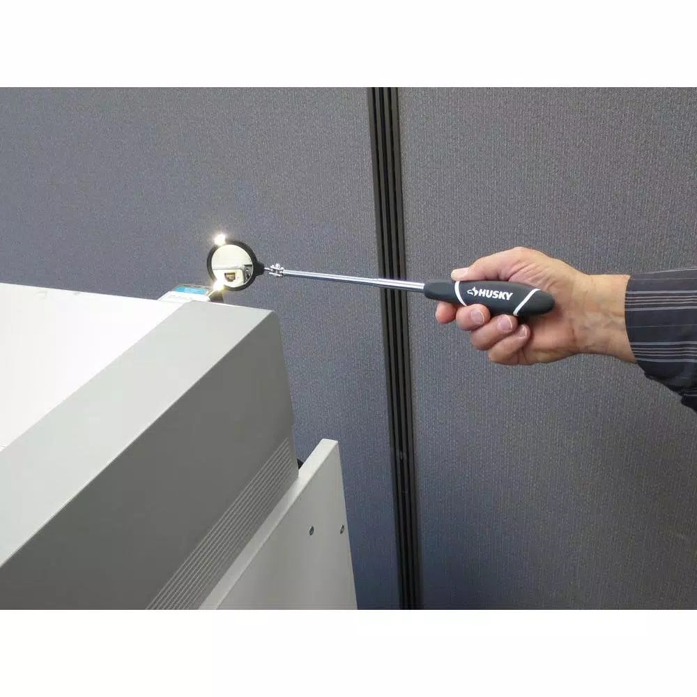 Husky Round Lighted Inspection Mirror with LED