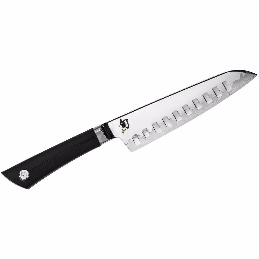 Shun Sora 7 in. Hollow Ground Santoku Knife, VG10 San Mai Composite Blade, Handcrafted in Japan