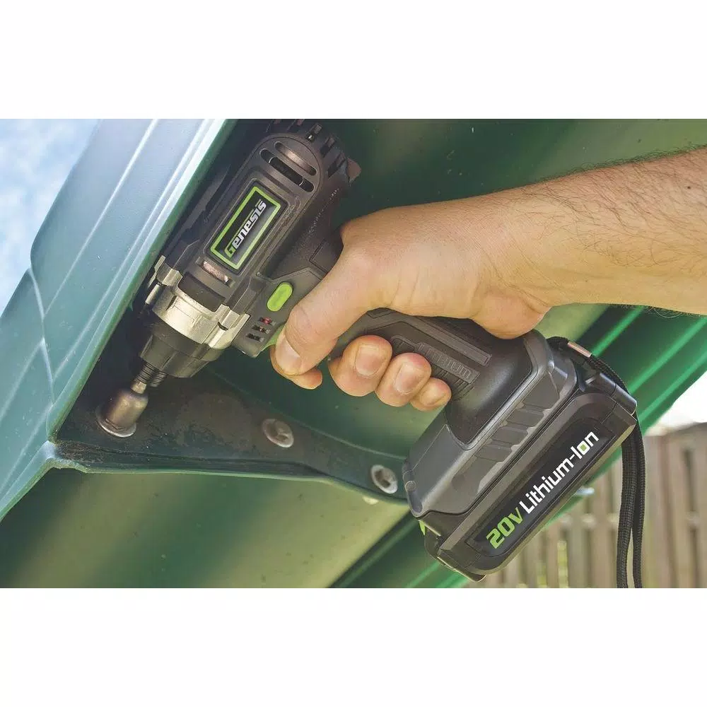 Genesis GLID20A 20V Cordless Lithium-Ion Impact Driver Kit with 1.5Ah Battery, Charger, and Bit