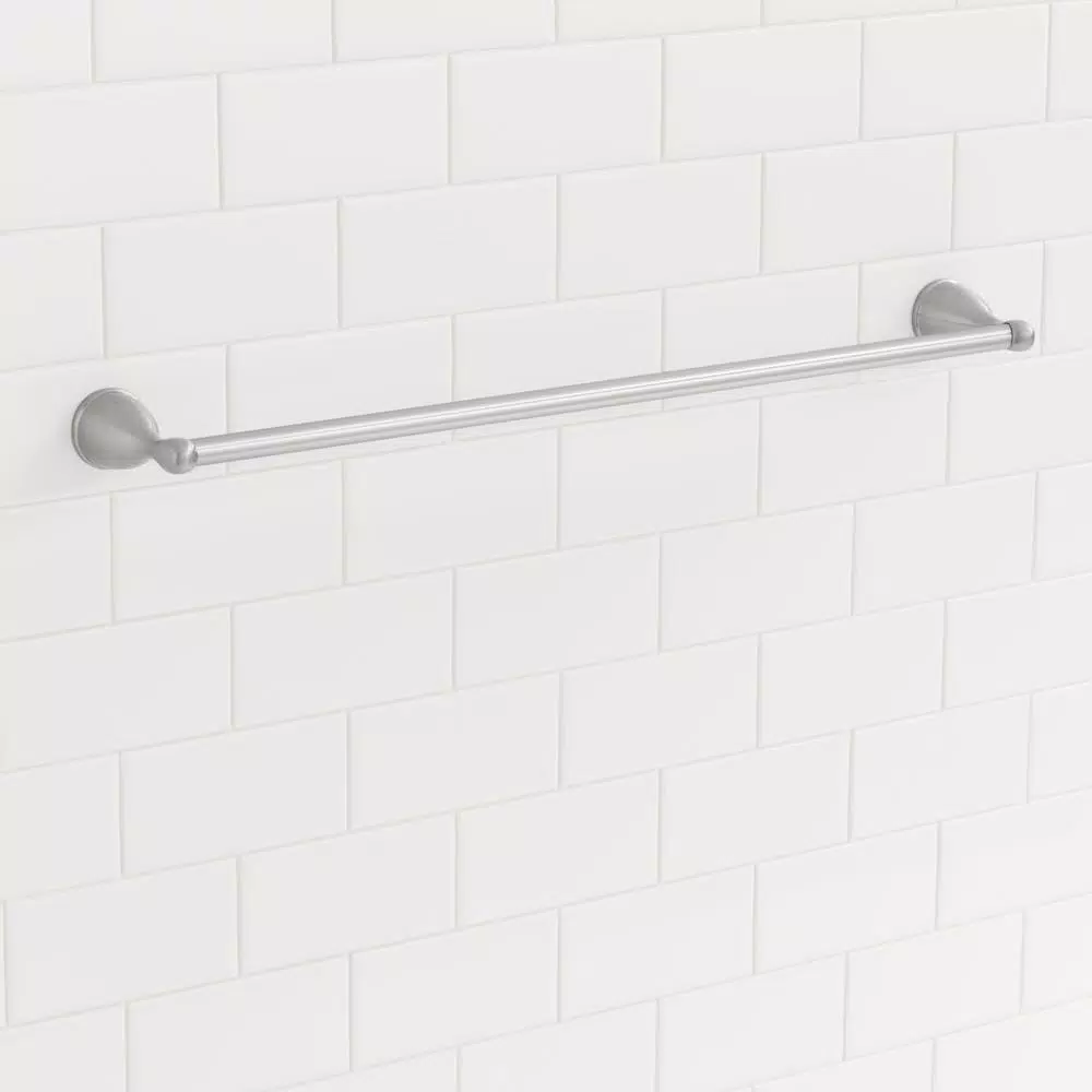 Glacier Bay Builders 18 in. Single Towel Bar, Brushed Nickel, Transitional Design