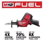 Milwaukee M12 FUEL 12V Cordless 3/8 in. Stubby Impact Wrench and HACKZALL Combo Kit with (2) 3.0 Ah Batteries thumbnail 2