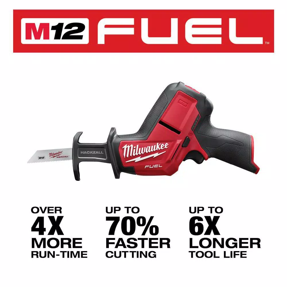Milwaukee M12 FUEL 12V Cordless 3/8 in. Stubby Impact Wrench and HACKZALL Combo Kit with (2) 3.0 Ah Batteries