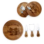 TOSCANA Picnic Time Mickey and Minnie Mouse 7.5 in. Acacia Wood Brie Cheese Board and Tool Set thumbnail 3