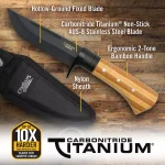 Camillus 9.75 in. Fixed Blade Knife with Carbonitride Titanium AUS-8 Steel and Bamboo Handle thumbnail 5