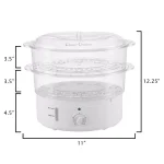 Classic Cuisine 6.3 Qt. White Rice Cooker and Vegetable Steamer with Built-In Timer thumbnail 2