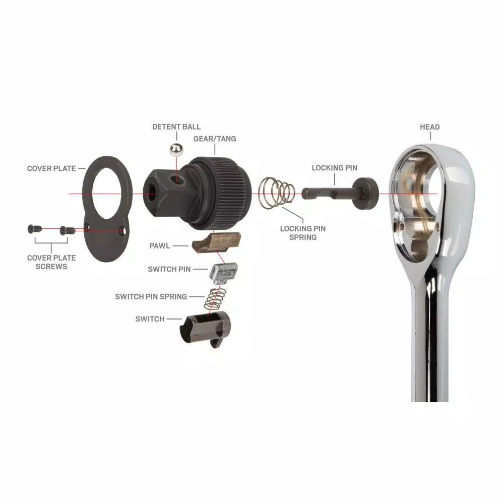 Tekton 3/4 Inch Drive x 22 Inch Quick-Release Ratchet, 72-Tooth, Chrome-Plated