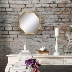 Stonebriar Collection Stonebriar Antique Gold Geometric Art Deco Wall Mirror, 30 in. thumbnail 5