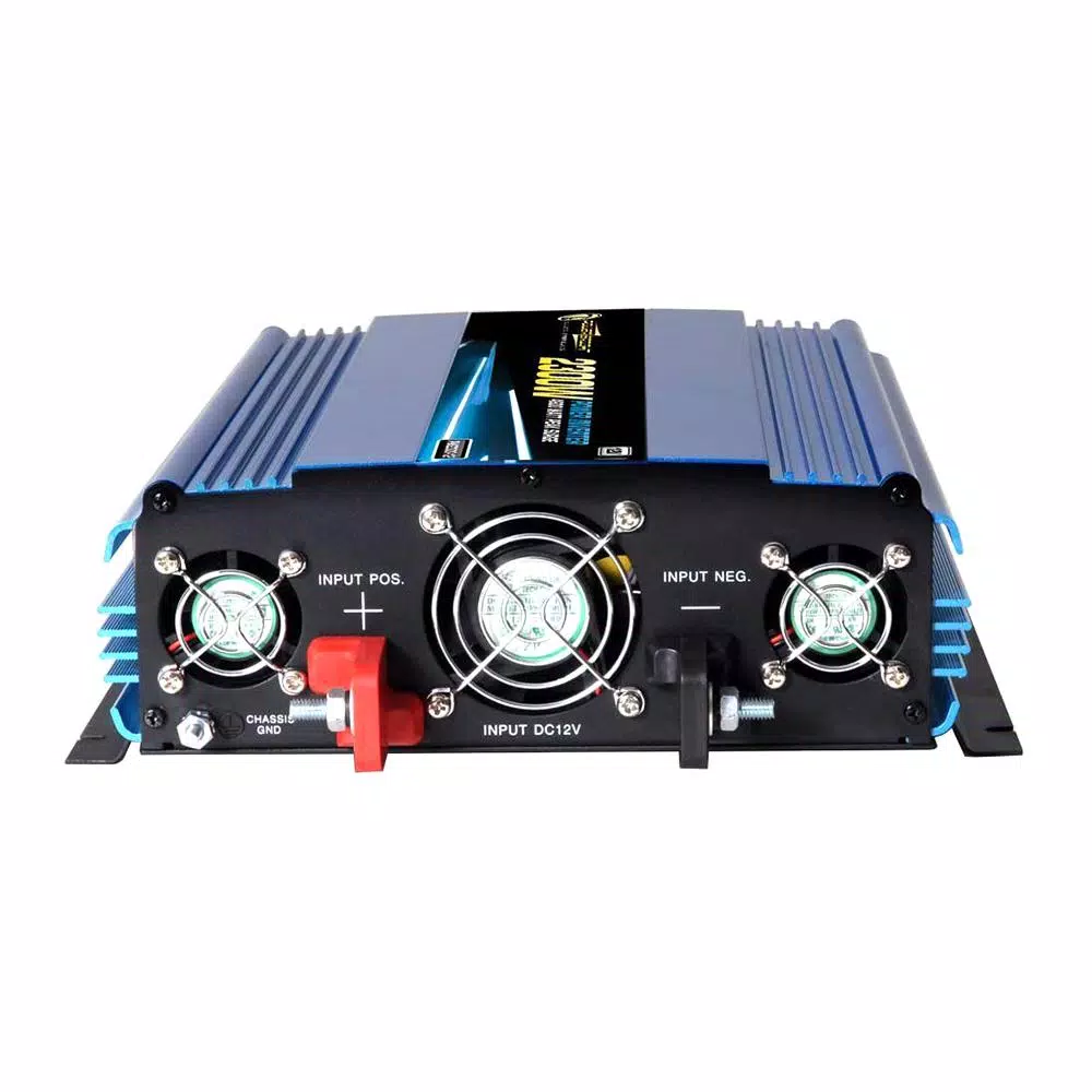 Power Bright 2300-Watt Power Inverter, 12V DC to 120V AC, 4600W Peak, with Wireless Remote