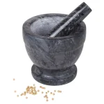 Creative Home Natural Black Marble Mortar and Pestle Set, 5-1/4 in. Stone Grinder for Spices and Herbs thumbnail 2