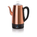 Euro Cuisine 12-Cup Copper Electric Percolator, Stainless Steel Coffee Maker thumbnail 1