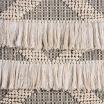 LR Home Fringed Diamond Ivory and Natural Tufted Cotton Wall Tapestry thumbnail 3