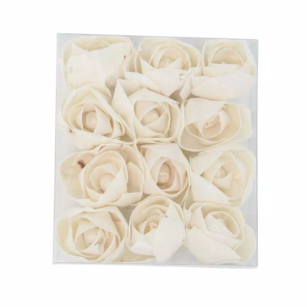 LITTON LANE White Sola Wood Carnation and Ranunculus Artificial Flowers, Set of 2