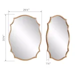Pinnacle Art Deco Ornate Gold Scalloped Accent Mirror - 35.75 in. H x 26.25 in. W thumbnail 4
