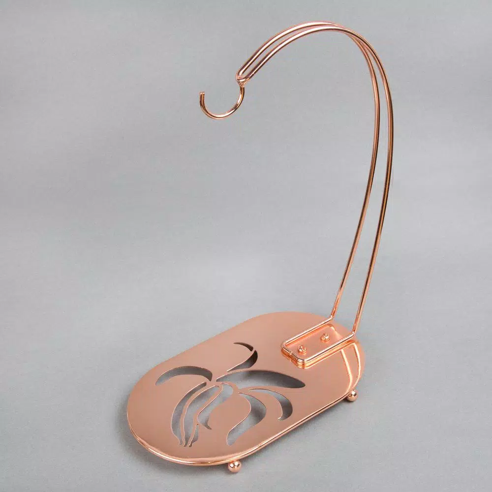 Creative Home Copper Plated Metal Banana Hanger & Fruit Organizer - Elegant Kitchen Decor