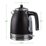 Ovente KS777 1.7L Black Stainless Steel Electric Kettle, 1500W Fast Boil with Auto Shut-Off thumbnail 6