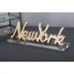 LITTON LANE New York Letter Cut-outs with Clear Acrylic Base, Gold and Silver Aluminum (Set of 2) thumbnail 1