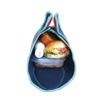 FLATBOX Dark Blue and Light Blue Neoprene Lunch Bag and Unzipping Placemat Set thumbnail 3