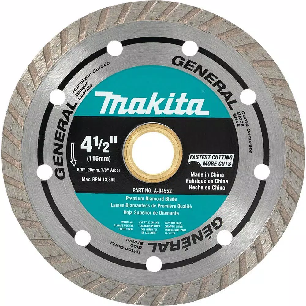 Makita 4-1/2 in. Turbo Rim Diamond Blade, 2-Pack