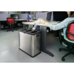 Step N' Sort 16 Gal. Stainless Steel 3-Compartment Open Top Trash and Recycling Bin with Removable Bins thumbnail 5