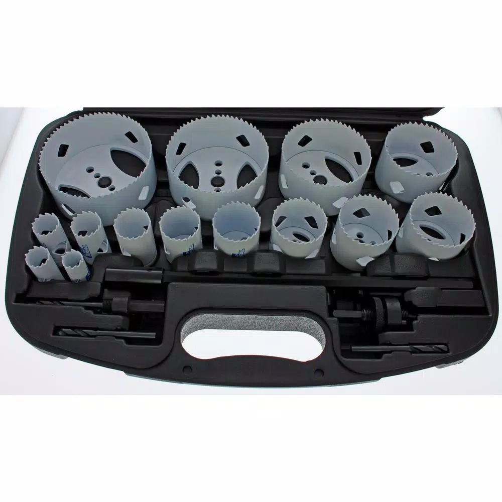Ideal 19-Piece Bi-Metal Hole Saw Kit with Arbors and Extension - M42 Cobalt Steel