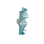 LITTON LANE Wavy Aquamarine and Gray Glass Wall Plate - Scalloped Decorative Wall Decor thumbnail 1