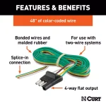 CURT 4-Way Flat Trailer Side Connector Plug with 48" Color-Coded Wires thumbnail 5