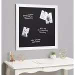 DesignOvation Bosc White Chalkboard Magnetic Memo Board, Square Framed Wall Decor thumbnail 5