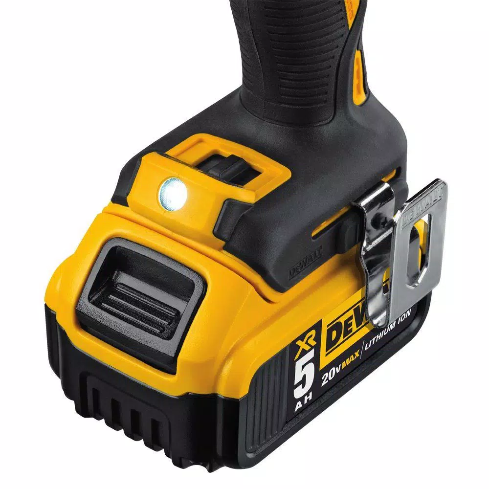 DEWALT 20V MAX XR Brushless 1/2 in. Hammer Drill Kit with (3) 5.0Ah Batteries and Charger