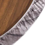Brielle Home 42" Round Cotton Fitted Table Cover, Distressed Wood Print thumbnail 4