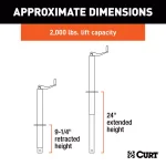 CURT A-Frame Trailer Jack with Top Handle, 2,000 lbs. Capacity, 15 in. Travel thumbnail 5