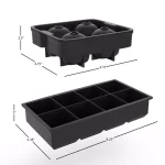 Chef Buddy Silicone Slow Melting Ice Cube Tray 2-Pack - Square and Round Ice Ball Molds thumbnail 3