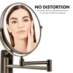 Ovente Wall Mounted Dual-Sided Makeup Mirror, 1x/10x Magnification, Antique Bronze thumbnail 4