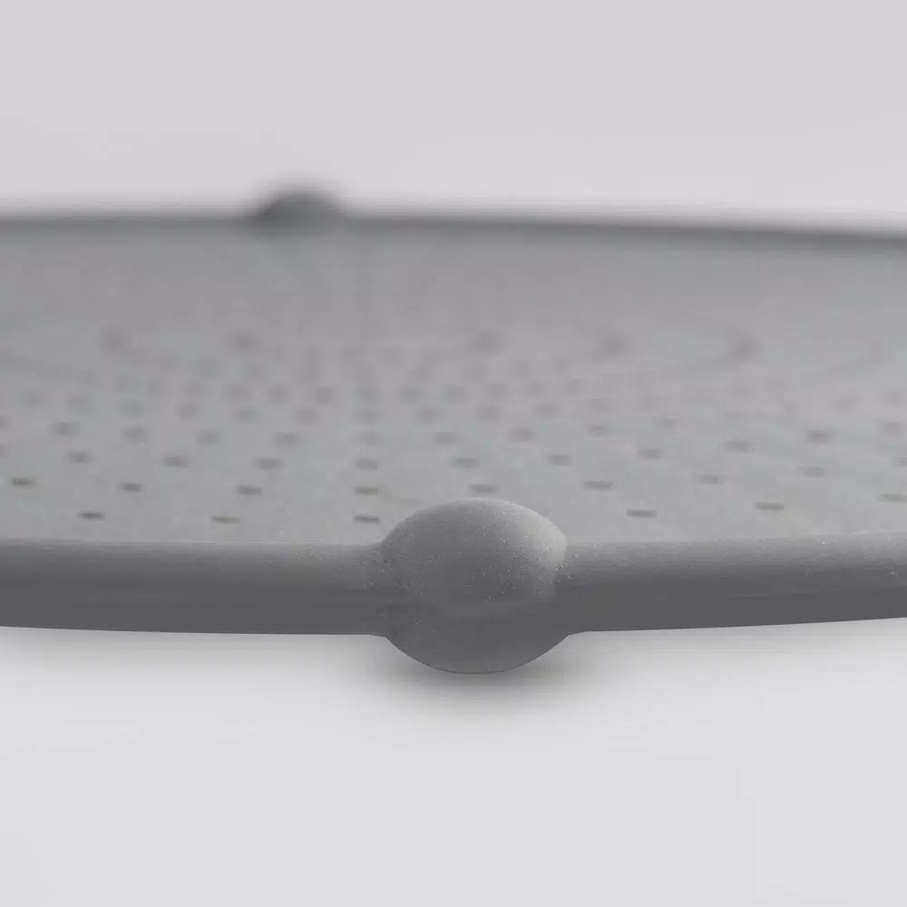 ExcelSteel 13 in. Gray Silicone Splatter Screen with Non-Slip Grip and Stainless Steel Frame