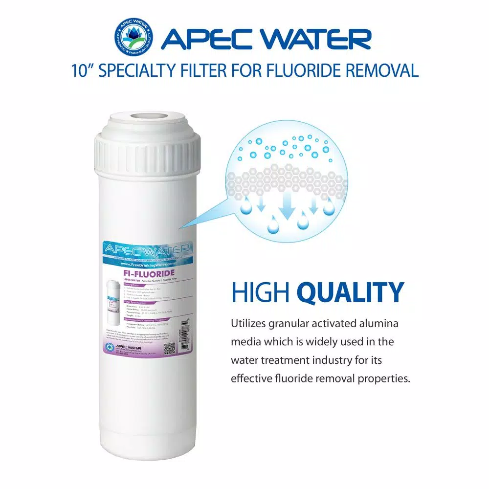 APEC Water Systems 10 in. Fluoride Removal Water Filter Cartridge with Granular Activated Alumina Media