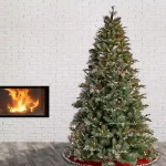 National Tree Company 7.5 ft. Feel Real Frosted Mountain Spruce Pre-lit Artificial Christmas Tree with 750 Clear Lights thumbnail 2