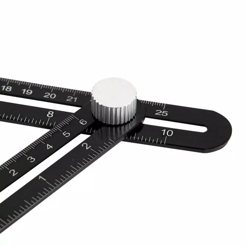 POWERTEC Universal Angle Template Tool, 10 in. Aluminum Multi-Angle Ruler & Precision Stencil
