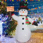 JOYDECOR 8 ft. Pre-Lit LED Snowman Christmas Inflatable with Board for Outdoor Holiday Decor thumbnail 3
